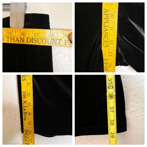 Black Velvet Full Zip Jacket/Pants Set Petite XL Lounge JM Collection Leisure - Picture 12 of 16